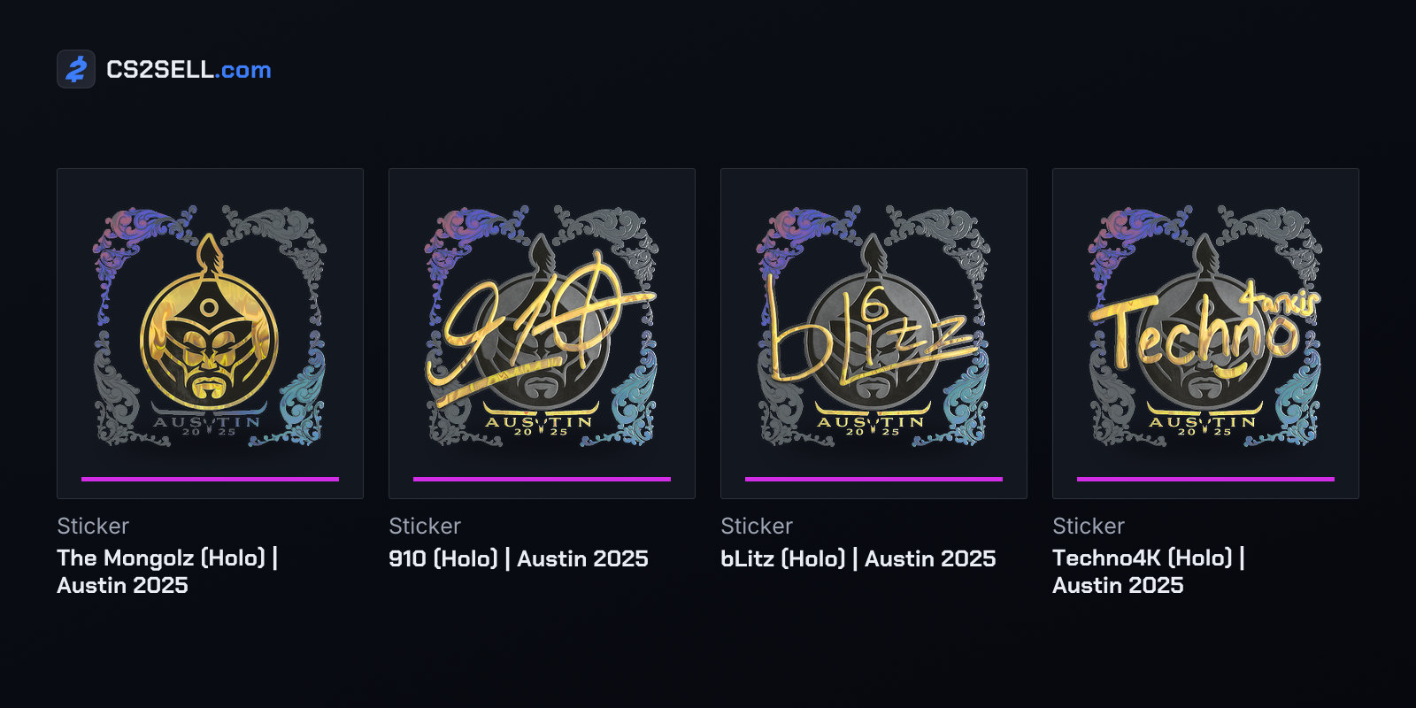 The MongolZ, 910, bLitz and Techno4K in holo from the Austin 2025 Major