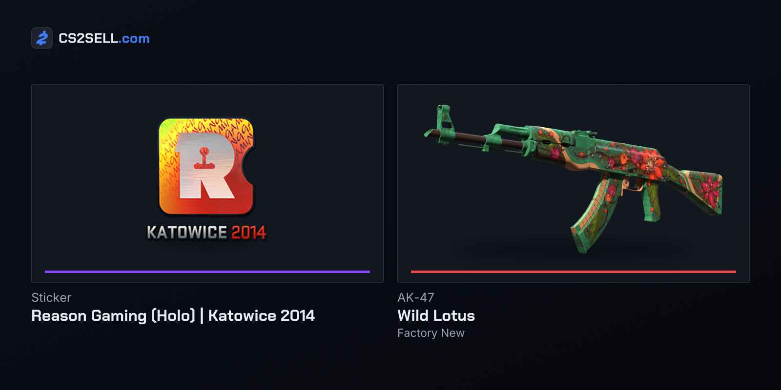 The Katowice 2014 Reason Gaming Holo, four of which were on the rifle sold in March 2023