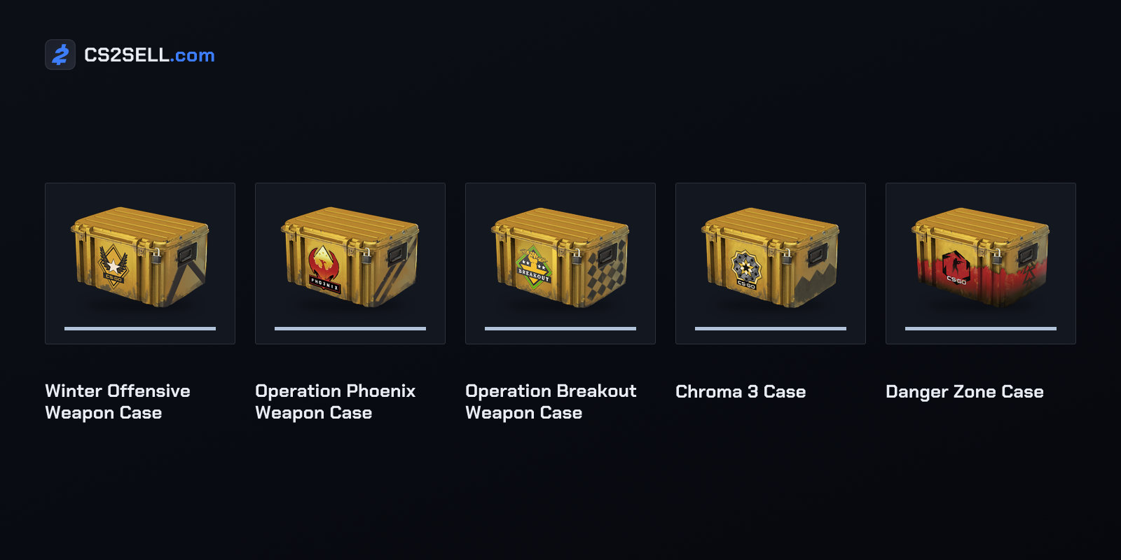 The five cases that each introduced an Asiimov, from 2013 to 2018