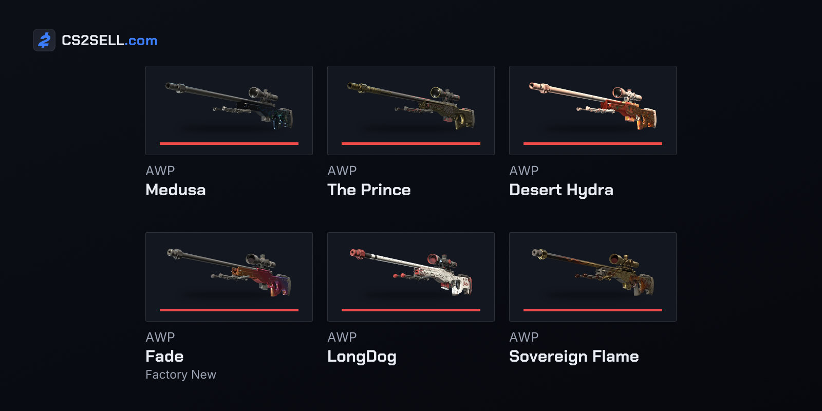 AWP Coverts from map, operation and Armory collections