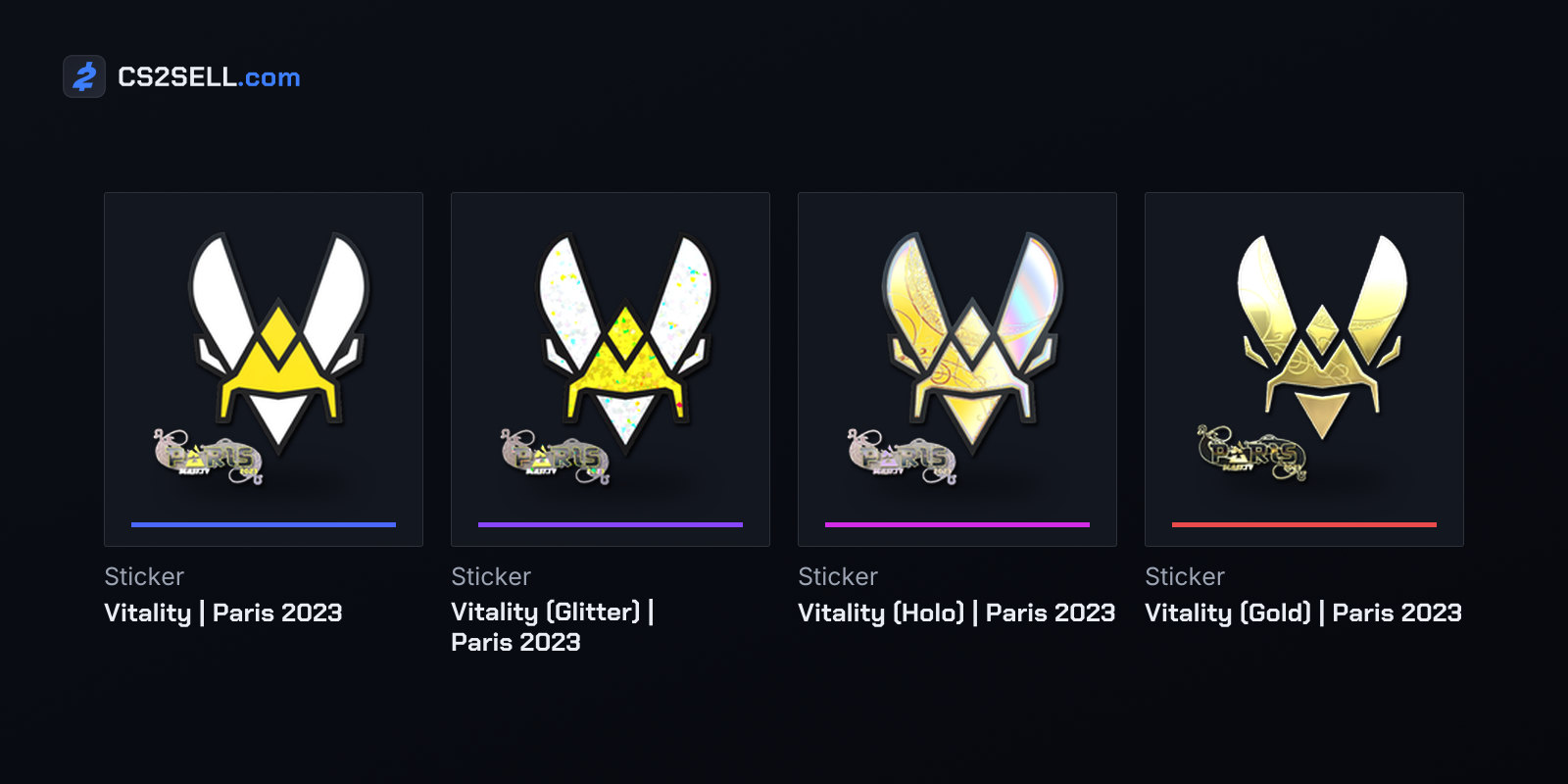 The champions' team sticker in all four Paris finishes