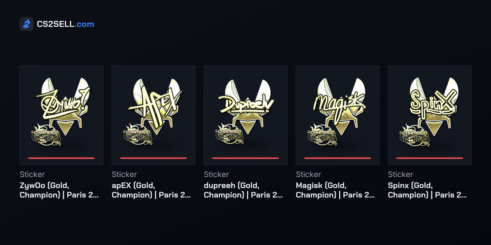 The five gold autographs from the Champions capsule