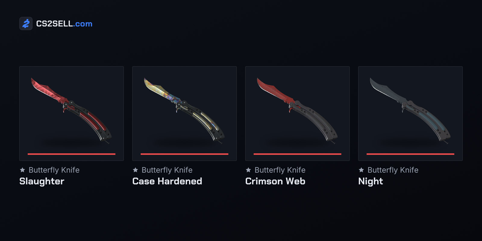 Four of the original finishes from the Operation Breakout case