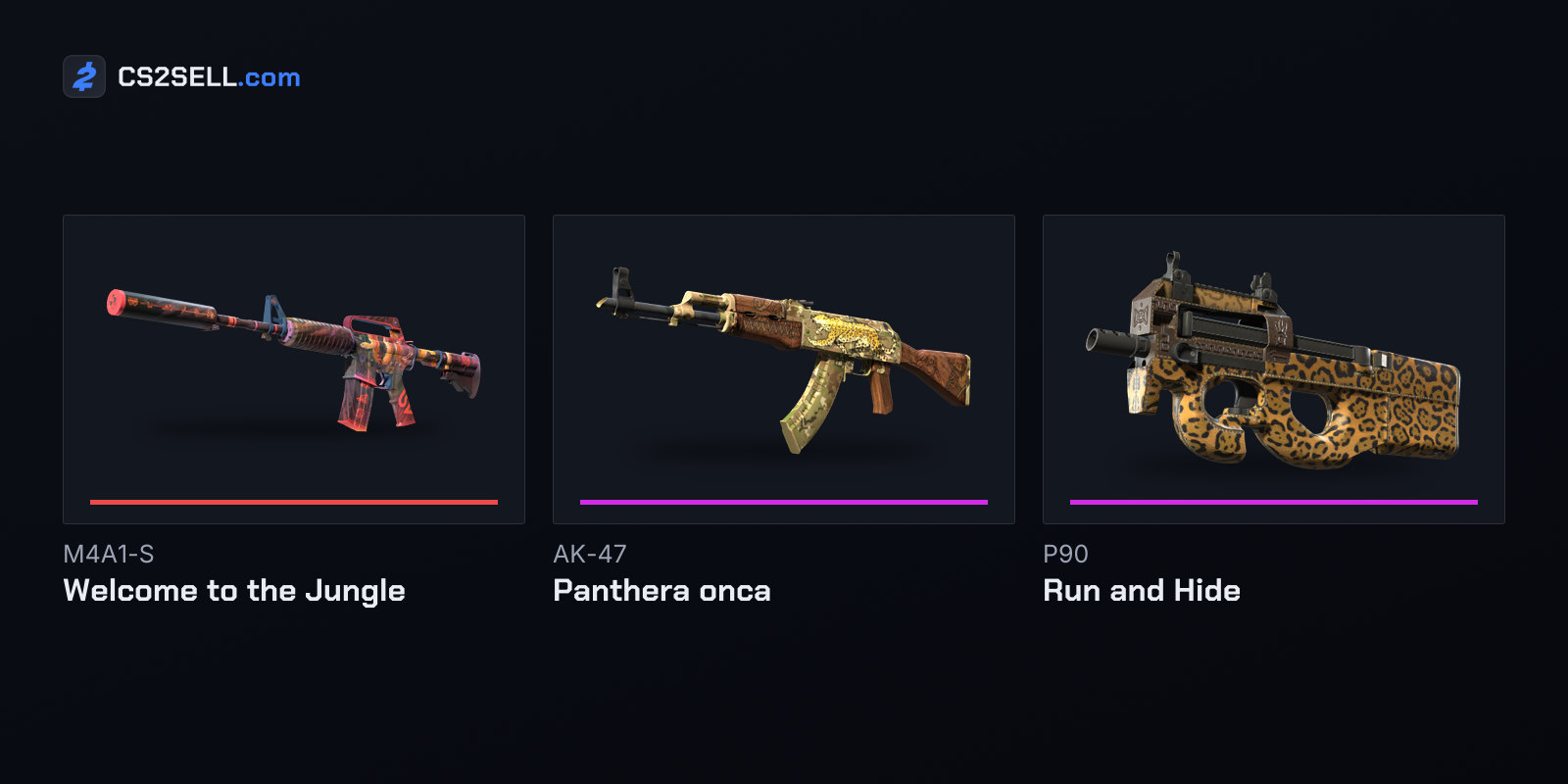 The Covert and two Classified skins of the Ancient Collection, named after the map