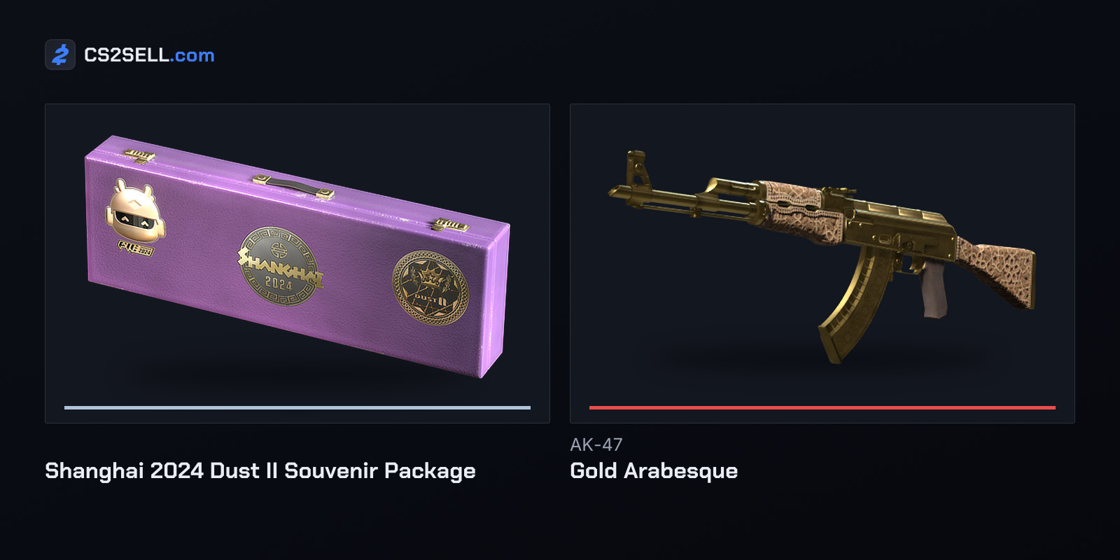 Dust II's return brought a Dust II Souvenir package back at Shanghai 2024, with the AK-47 | Gold Arabesque as its Covert skin