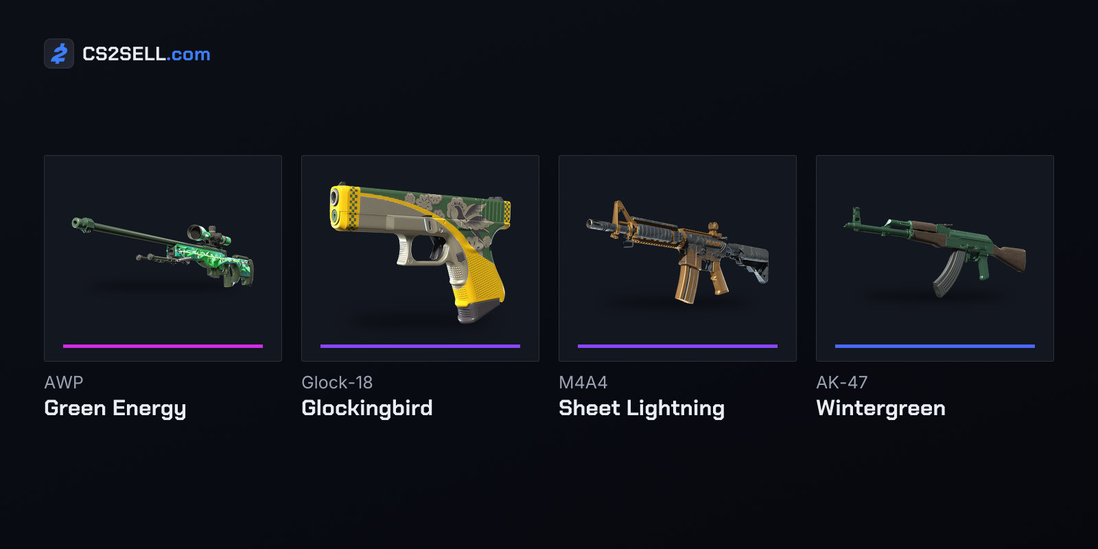 The top three Boreal skins and one of its Mil-Spec AK-47 finishes