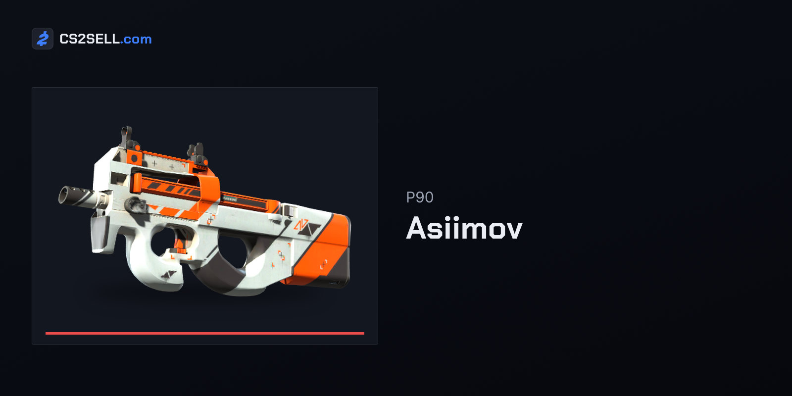 The P90 | Asiimov, whose median Steam sale price went from $10 to well over $100 within a day of the update