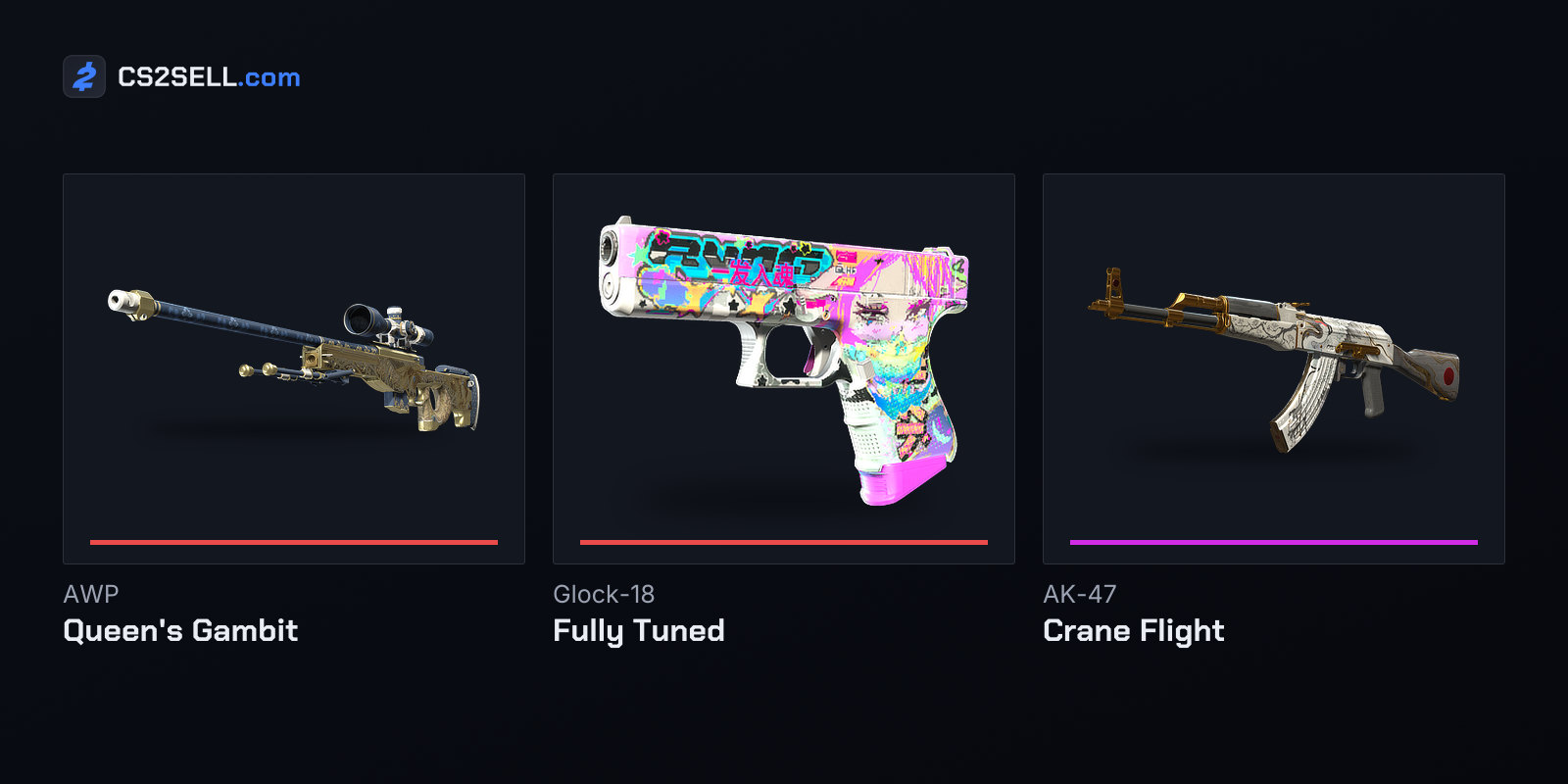 The two Covert skins of the Dead Hand Collection and its Classified AK-47