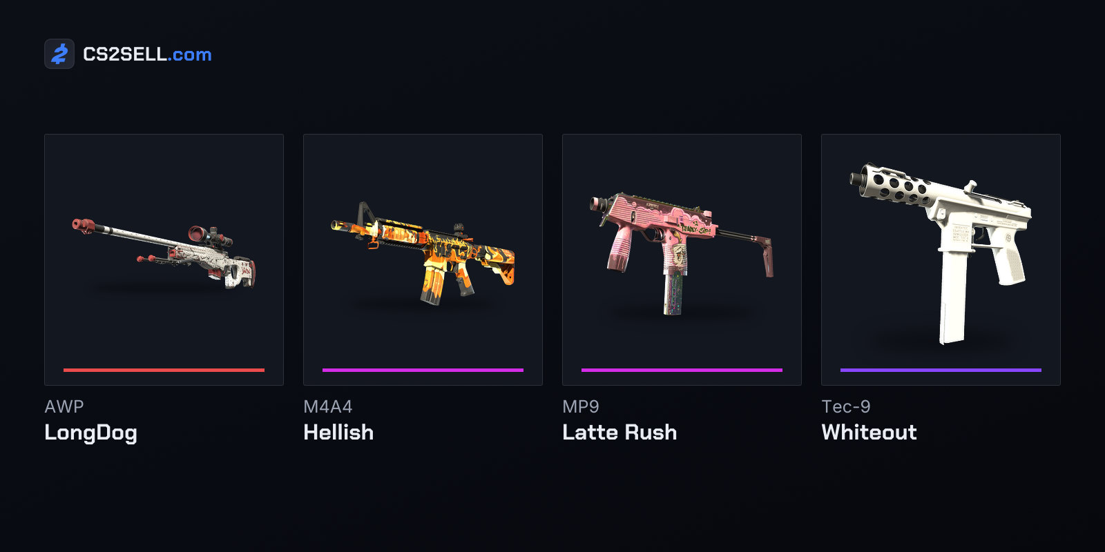 The Covert, both Classified skins and one Restricted skin from the Train 2025 Collection