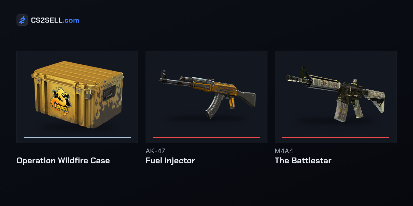 The Operation Wildfire Case and its two Covert skins, from the 2016 operation whose maps included Santorini