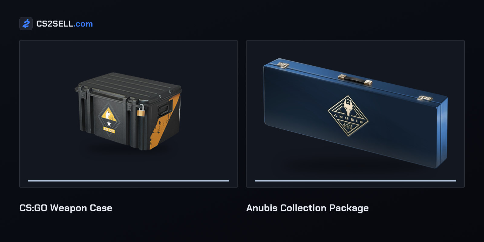 The original CS:GO Weapon Case and the April 2023 Anubis Collection Package both carried over to CS2