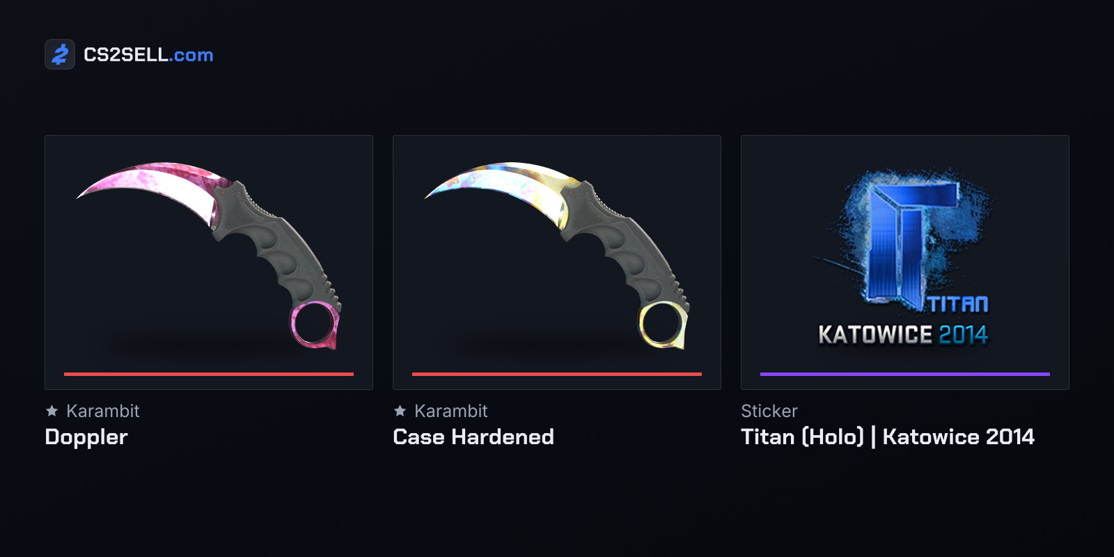 Doppler and Case Hardened finishes and a holo sticker, three of the looks players compared in the early test builds