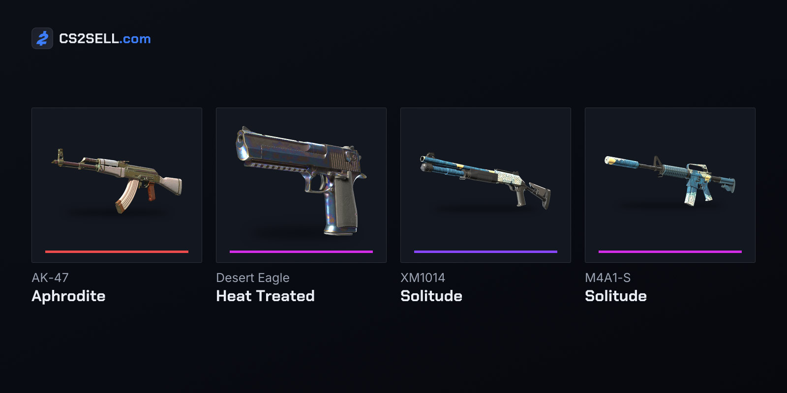 The AK-47 | Aphrodite with the three limited Armory items released before it