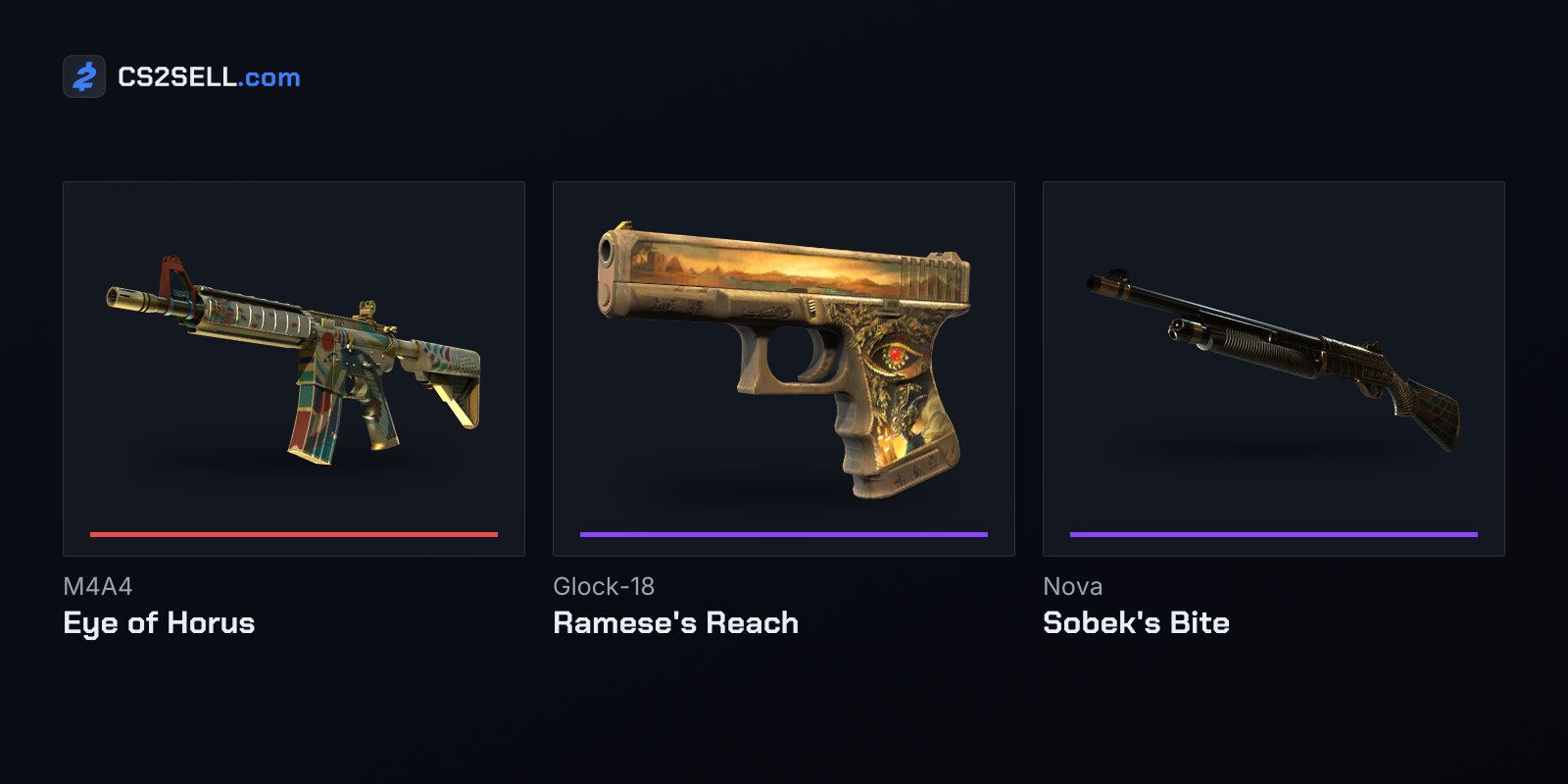 Skins from the Anubis Collection, named after the map that left Active Duty in July 2025 and returned in January 2026