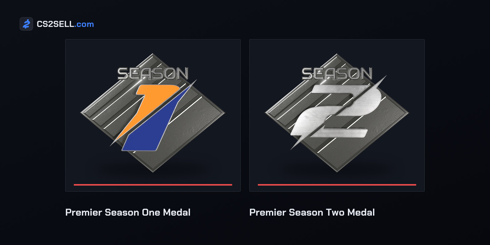 The Season One Medal went to every player with a Season One CS Rating; the Season Two Medal required 25 wins