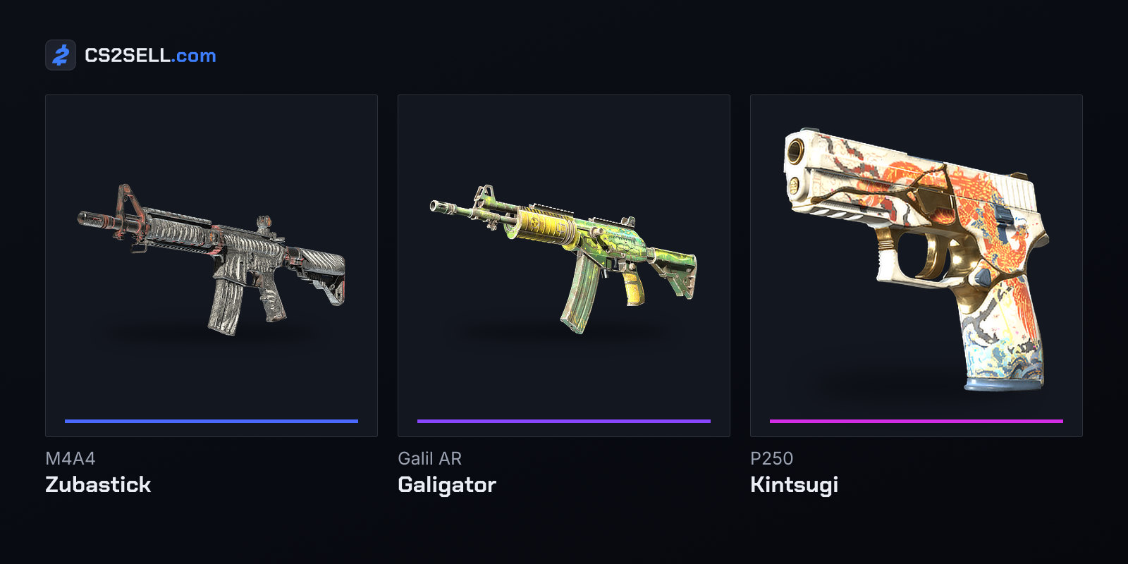 Skins for three weapons that gained reserve ammo in the March 2026 reload update