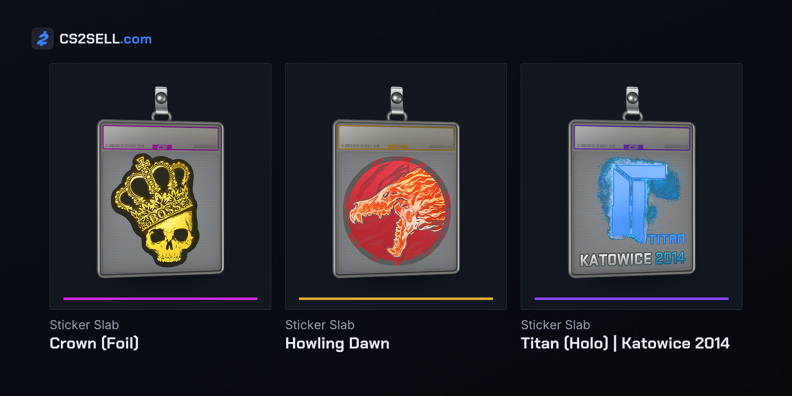 Slab items as they appear in the game's item data, each named after the sticker sealed inside