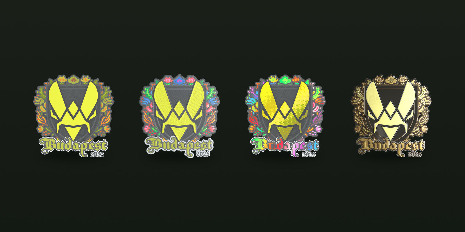 One Budapest 2025 team sticker in paper, embroidered, holo and gold