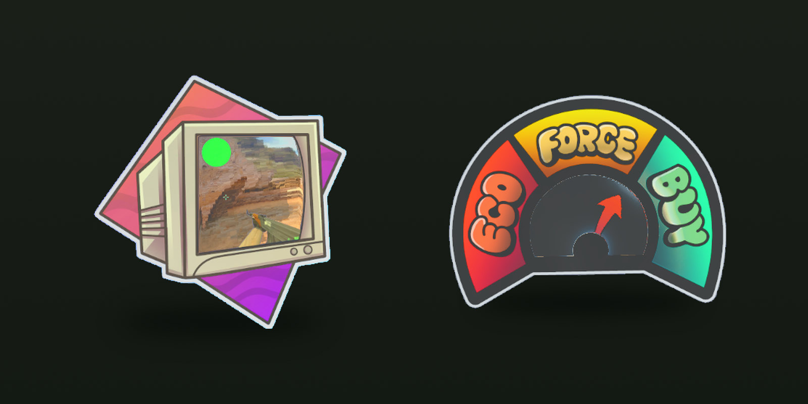 Two lenticular stickers from the Ambush Sticker Capsule