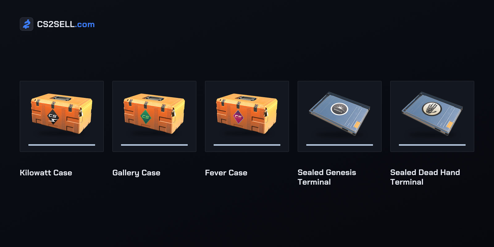 The five weapon cases and terminals added since launch, from Kilowatt in February 2024 to Dead Hand in March 2026