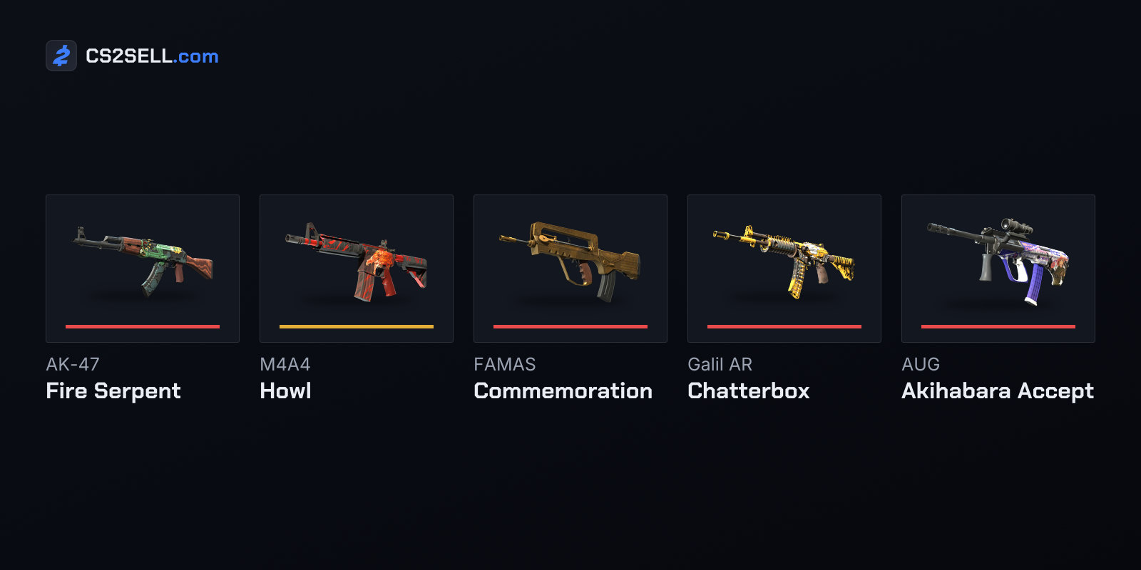 Skins for the main rifles on each side and the cheaper force-buy options
