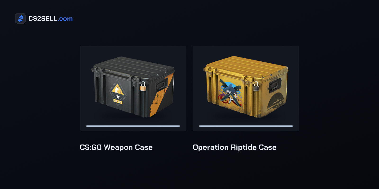 The first CS:GO case from 2013 and the case from Riptide, the last operation; both now live in CS2 inventories