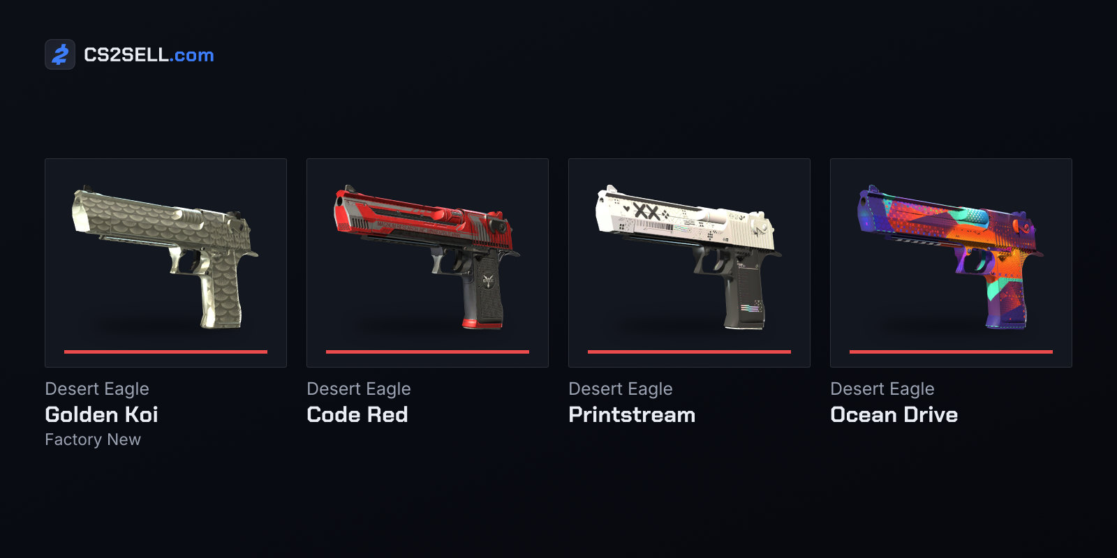 The Desert Eagle's four Covert finishes