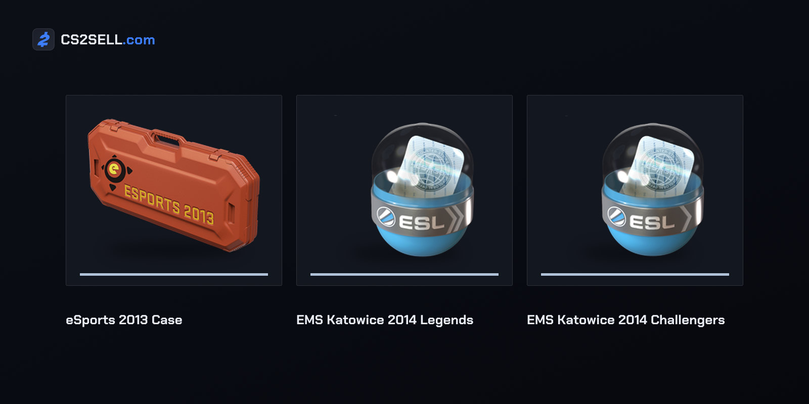 The eSports case whose key sales fed the first prize pool, and the next Major's capsules, where the eight DreamHack playoff spots became the Legends
