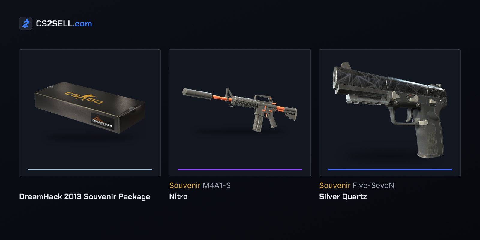 The DreamHack 2013 package and two Safehouse Collection skins, one of the six collections it can open into
