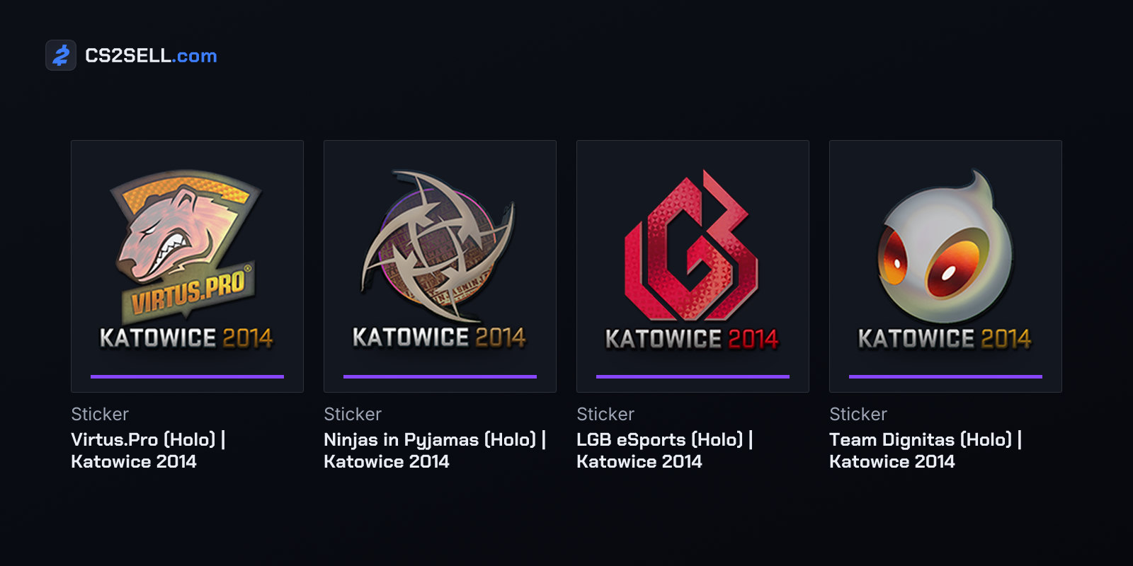 Holo stickers of the four semi-finalists