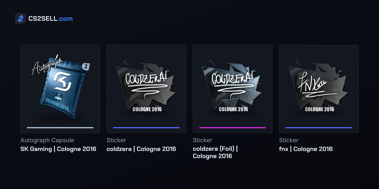 The SK autograph capsule, the MVP's autograph in paper and foil, and fnx's Cologne 2016 autograph