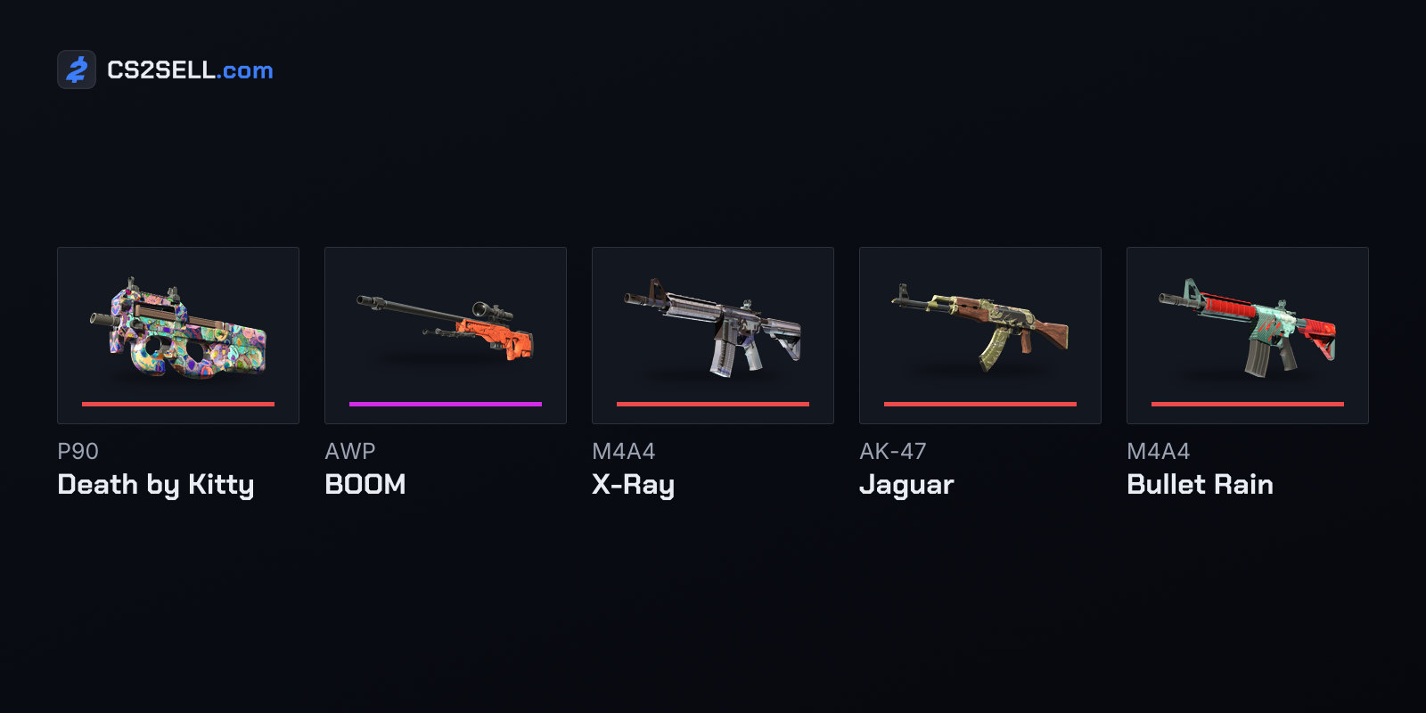 The Coverts and one Classified AWP from the three eSports cases