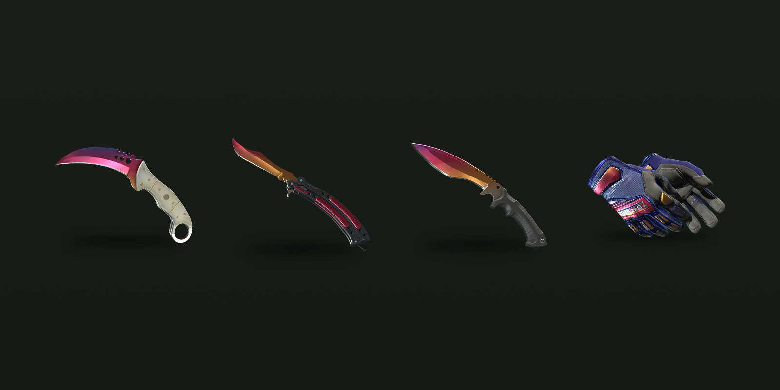Fade on knives and gloves