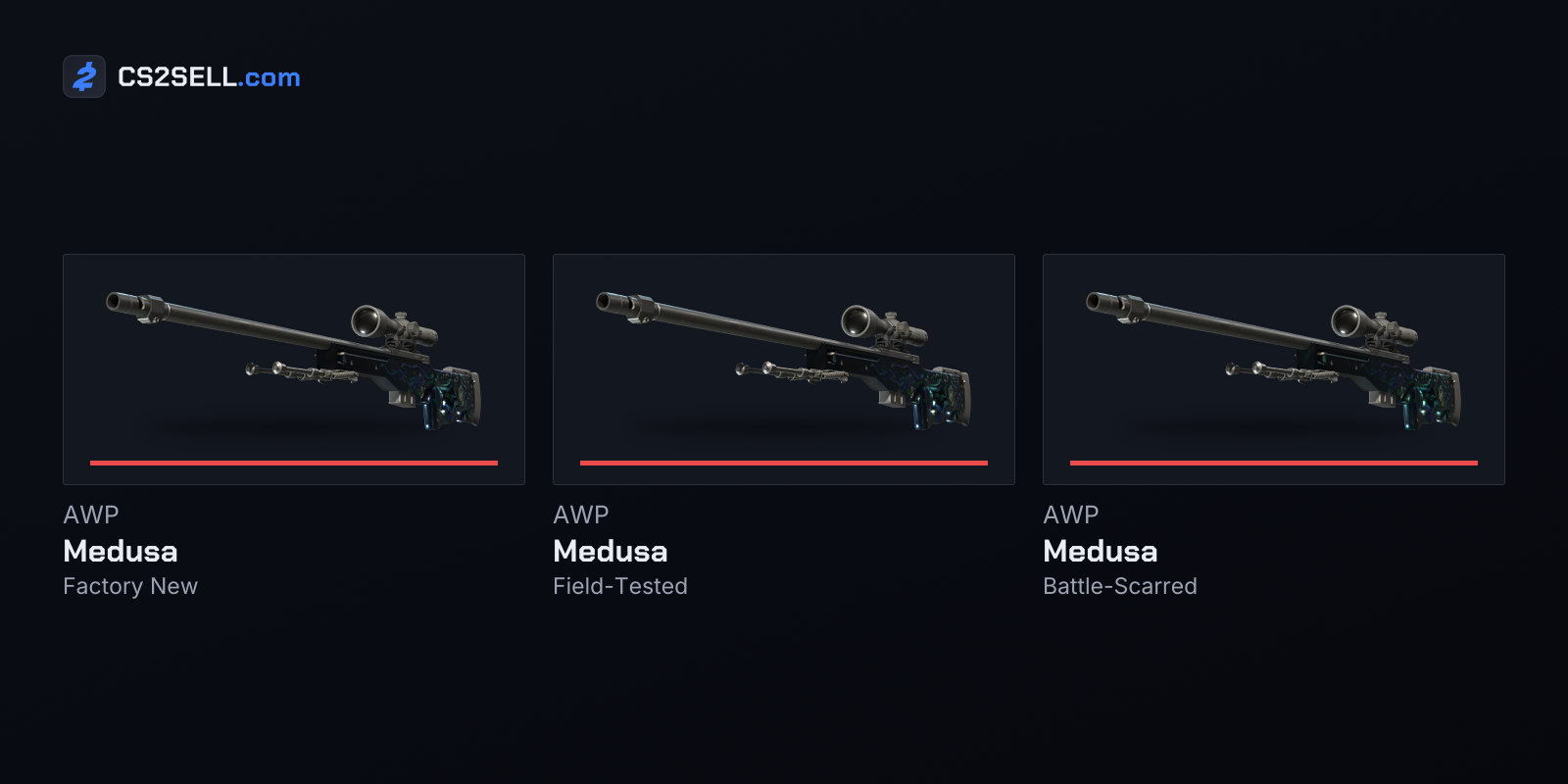 The Medusa covers the full float range, so it exists in every wear