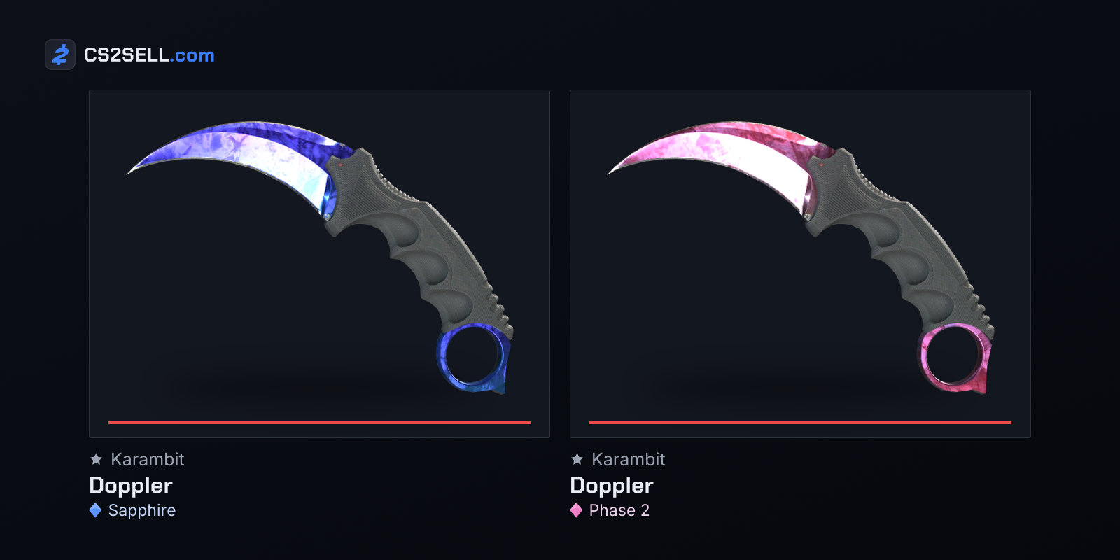 Two knives with the same name in the trade window: inspect for phase and pattern instead of trusting the name