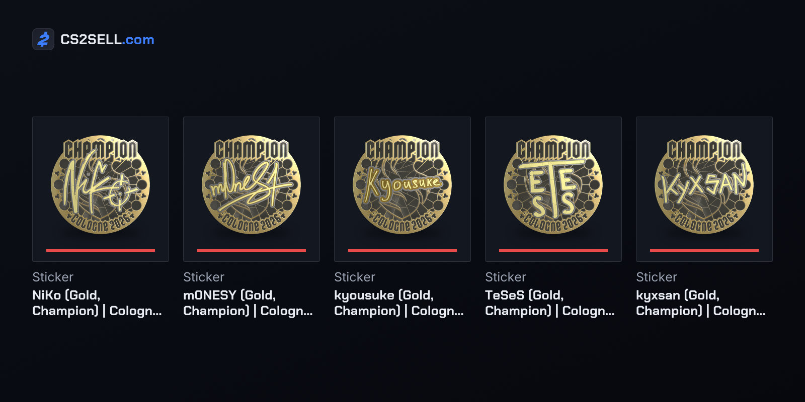 The five Falcons champion autographs in gold; karrigan has none