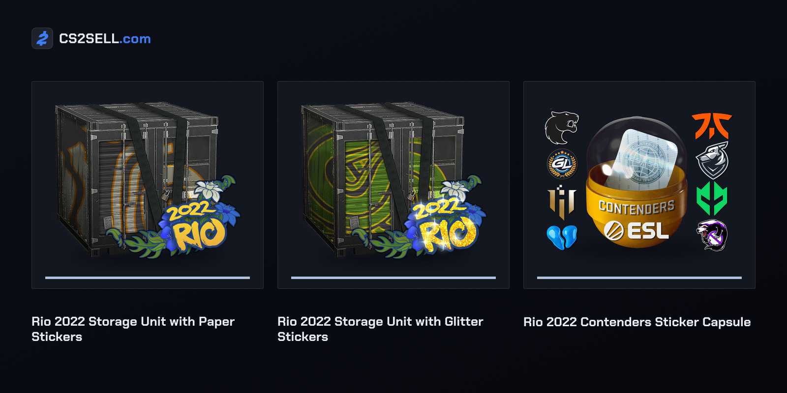 The two Rio storage units and the Contenders capsule that held the Outsiders sticker