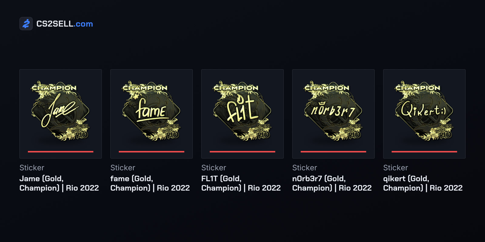 The five gold autographs from the Champions capsule