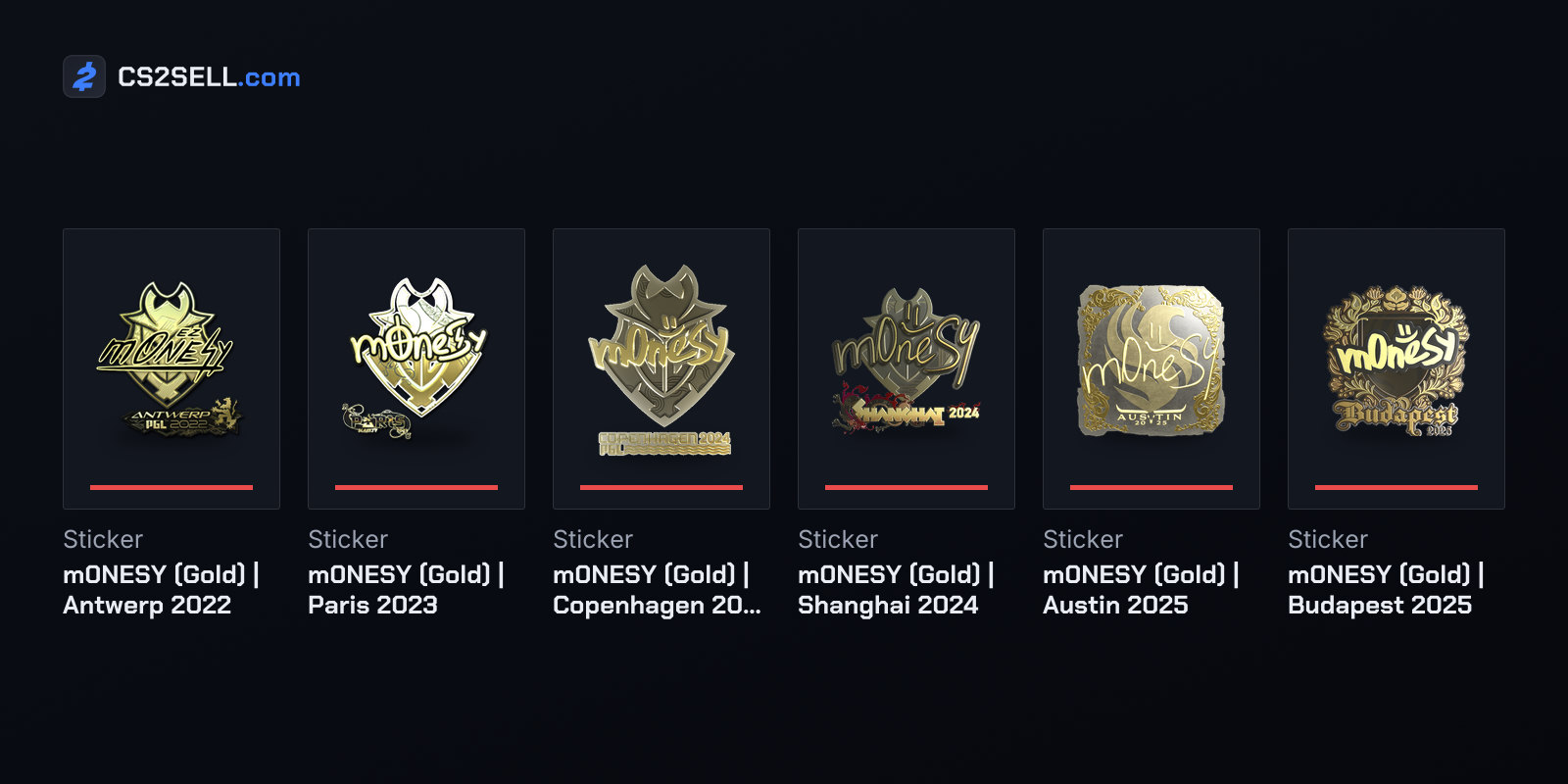 m0NESY's gold autographs from his six Majors before the title