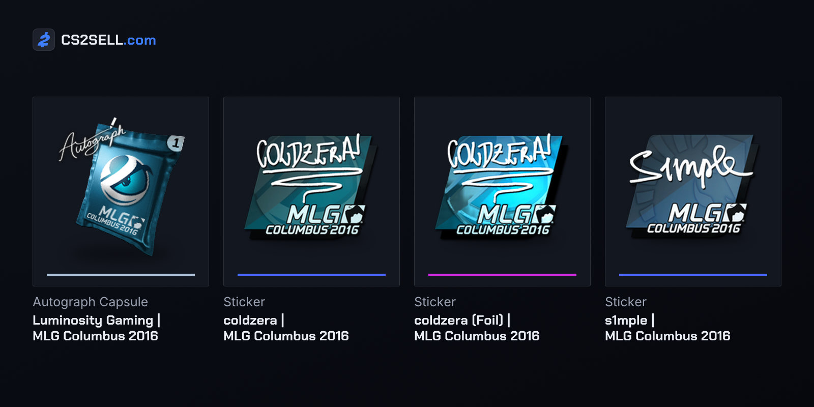The Luminosity autograph capsule, the MVP's autograph in paper and foil, and s1mple's first autograph
