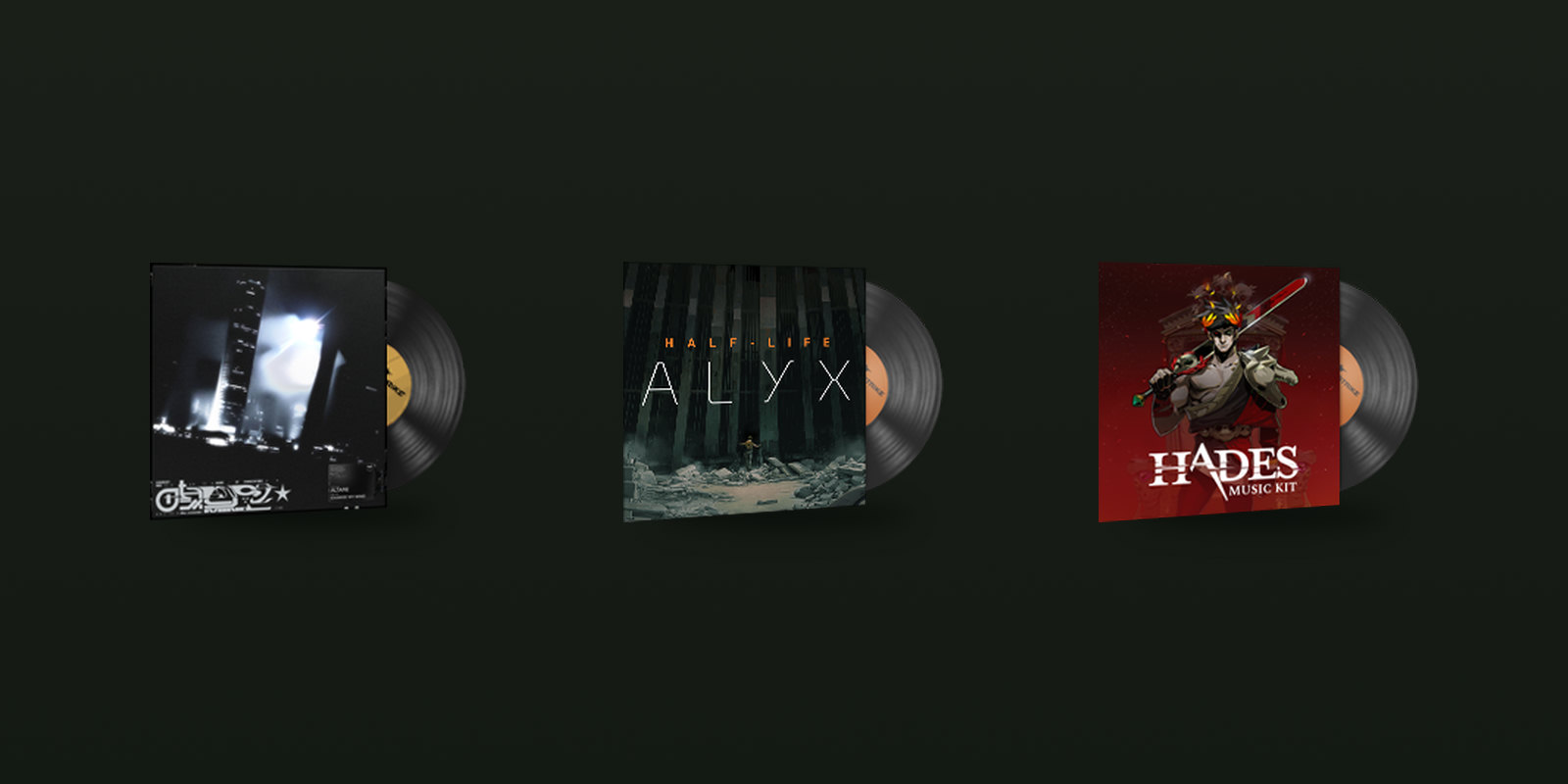 Three music kits, including Altare's NIGHTMODE II kit from May 2026 and the Half-Life: Alyx Anti-Citizen kit