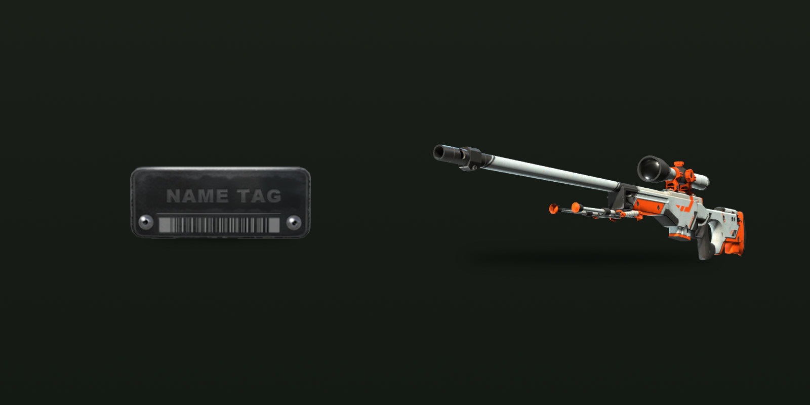 A Name Tag can rename any gun or knife you own; the name stays on the item through trades