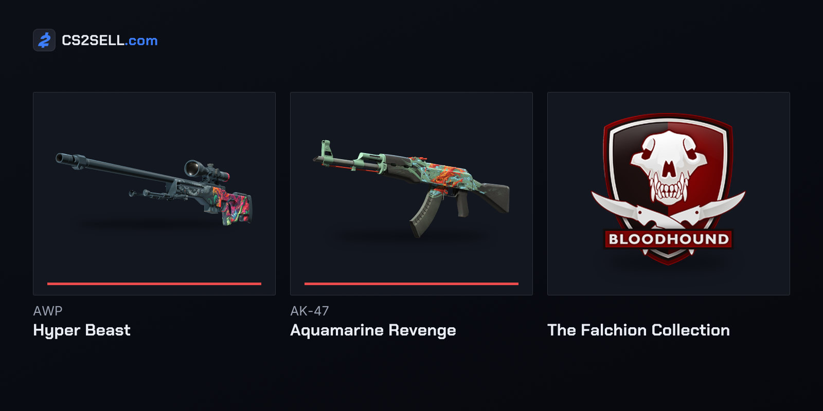 The Falchion Case's two Covert finishes and its collection