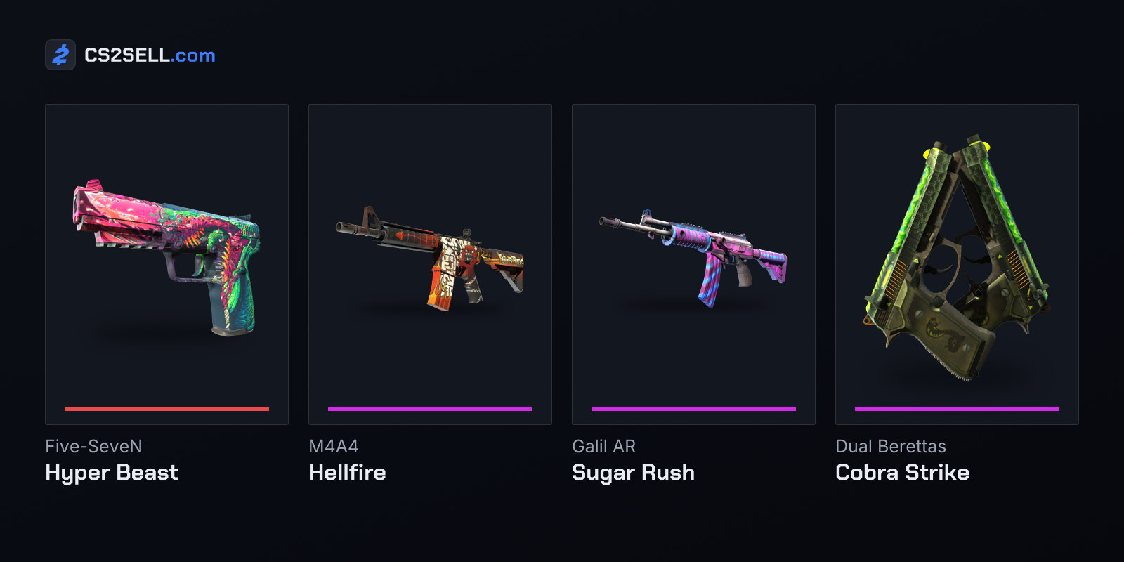 The Hydra Case's second Covert and its three Classified finishes