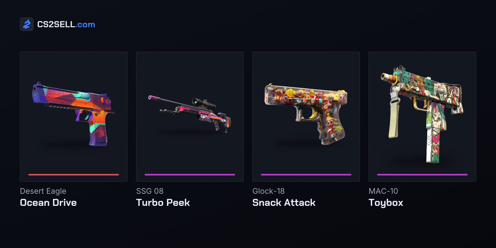 The Riptide Case's second Covert and its three Classified finishes