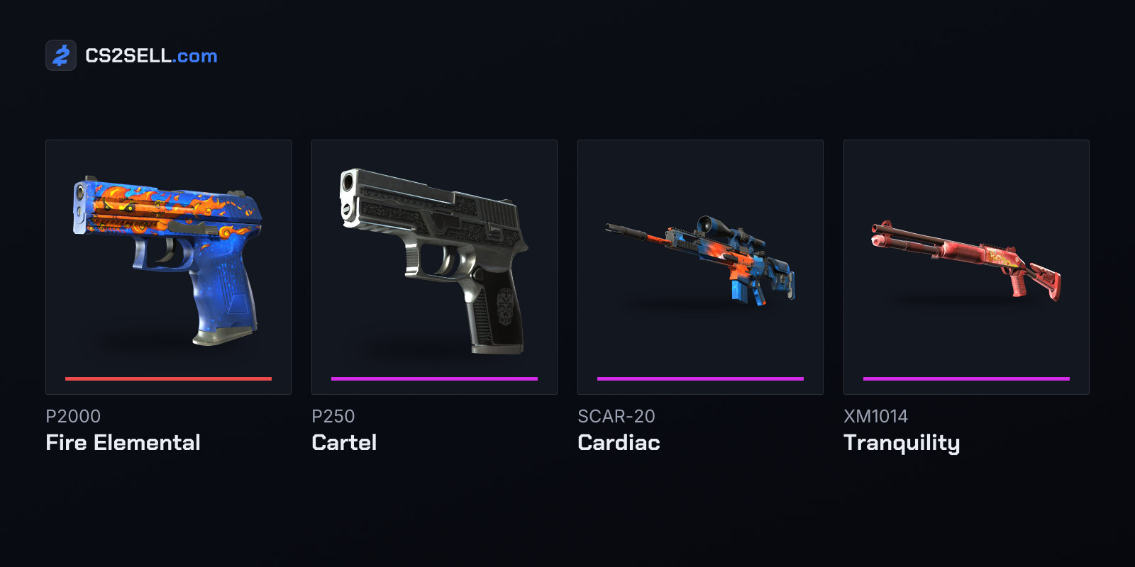 The Vanguard Case's second Covert and its three Classified finishes