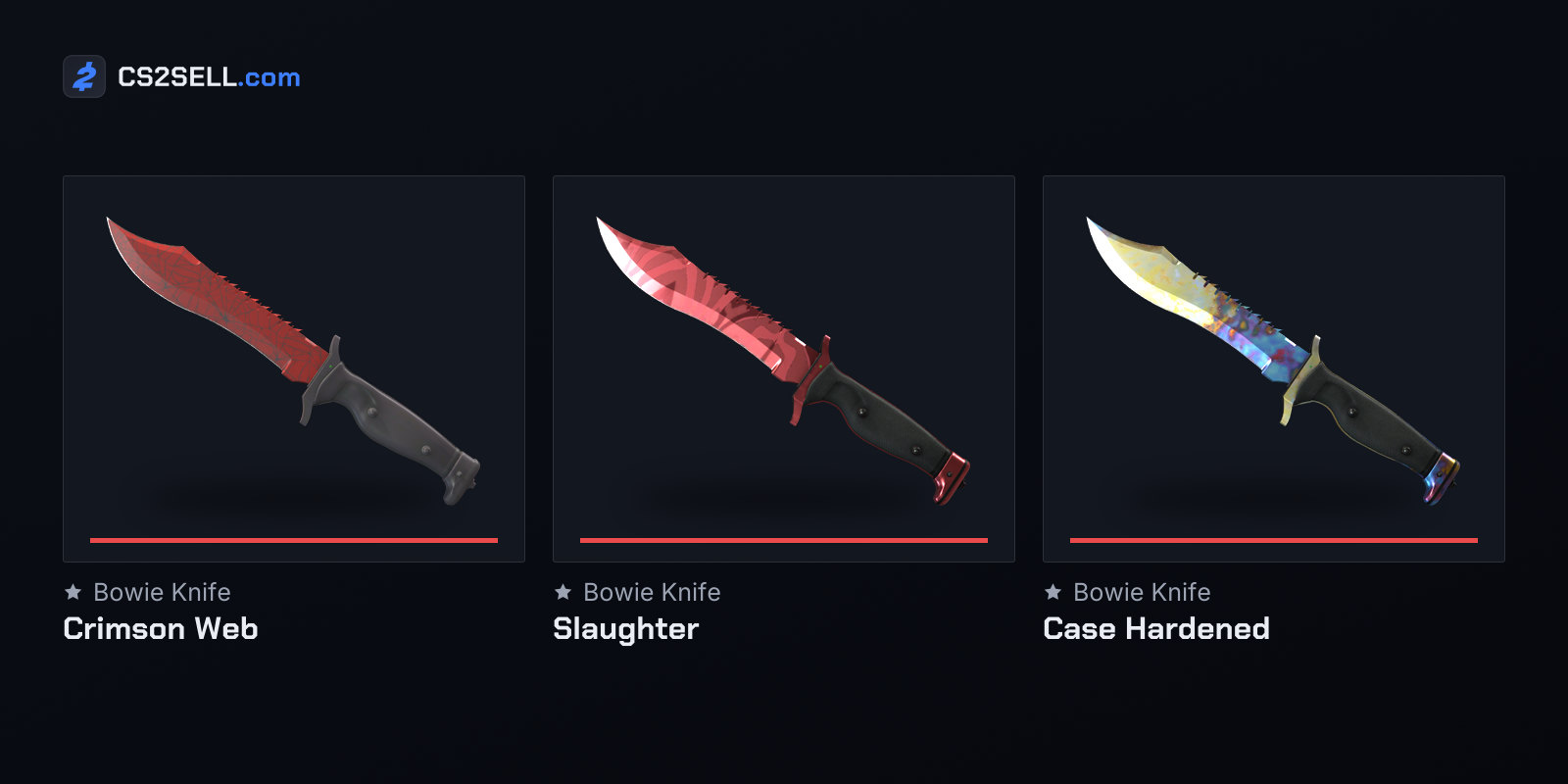 Original Bowie Knife finishes from the Wildfire case