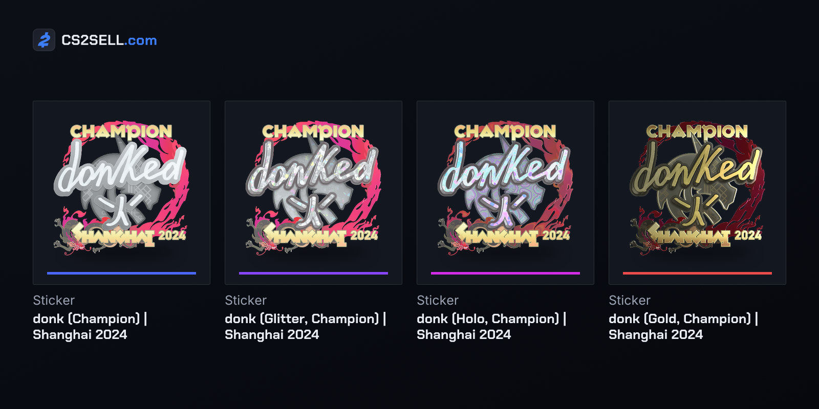 donk's champion autograph in all four finishes