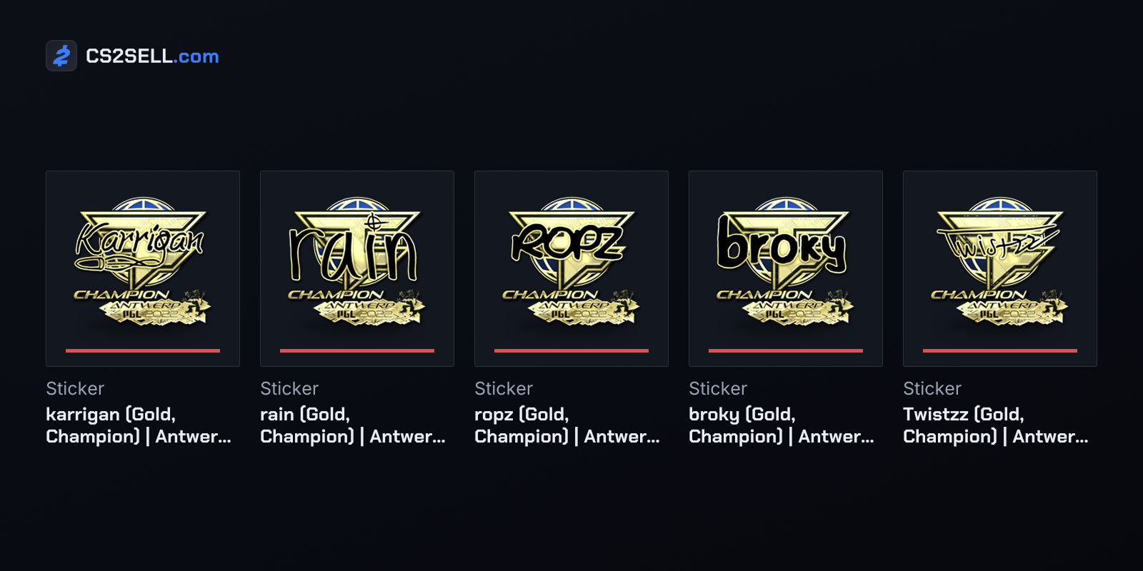 All five gold autographs from the Champions capsule