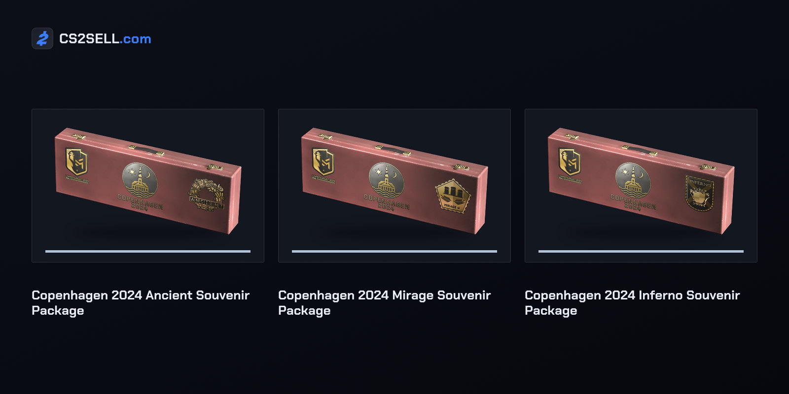 The packages for the three grand final maps
